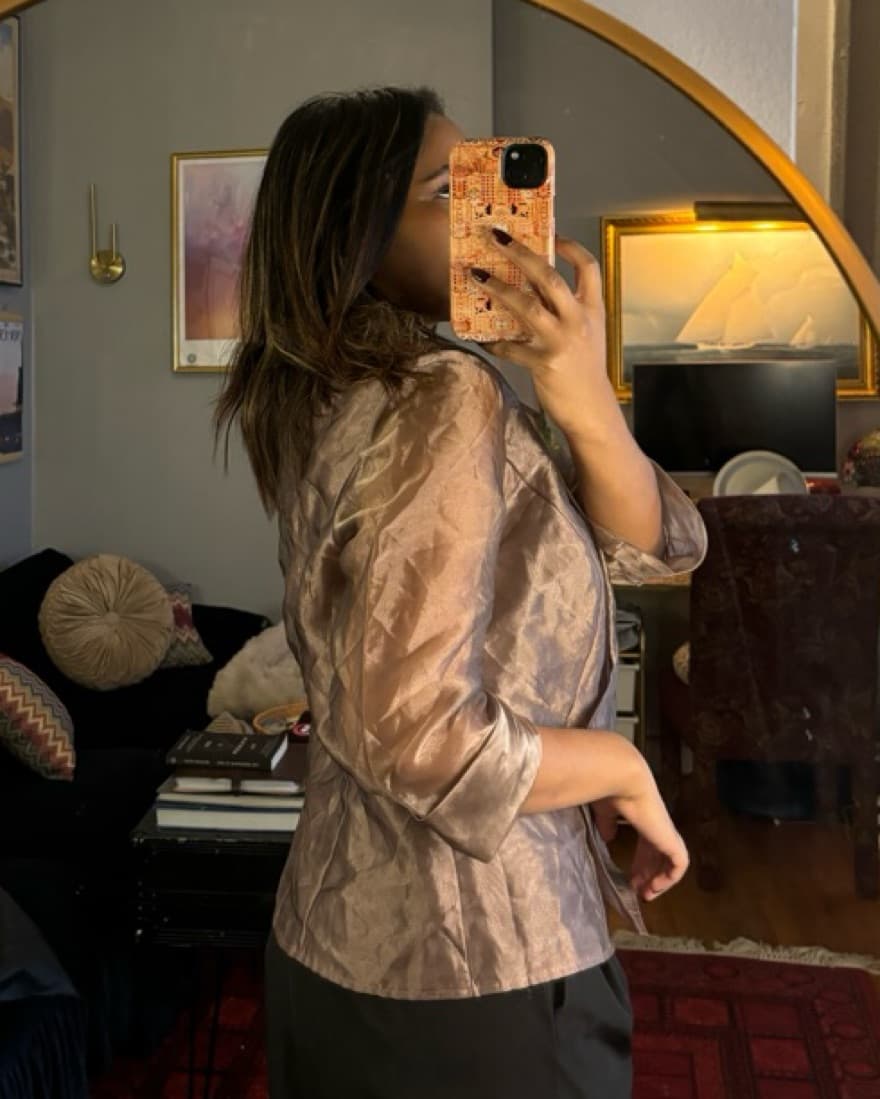 Chic Textured Mauve Blazer Jacket - Image 2