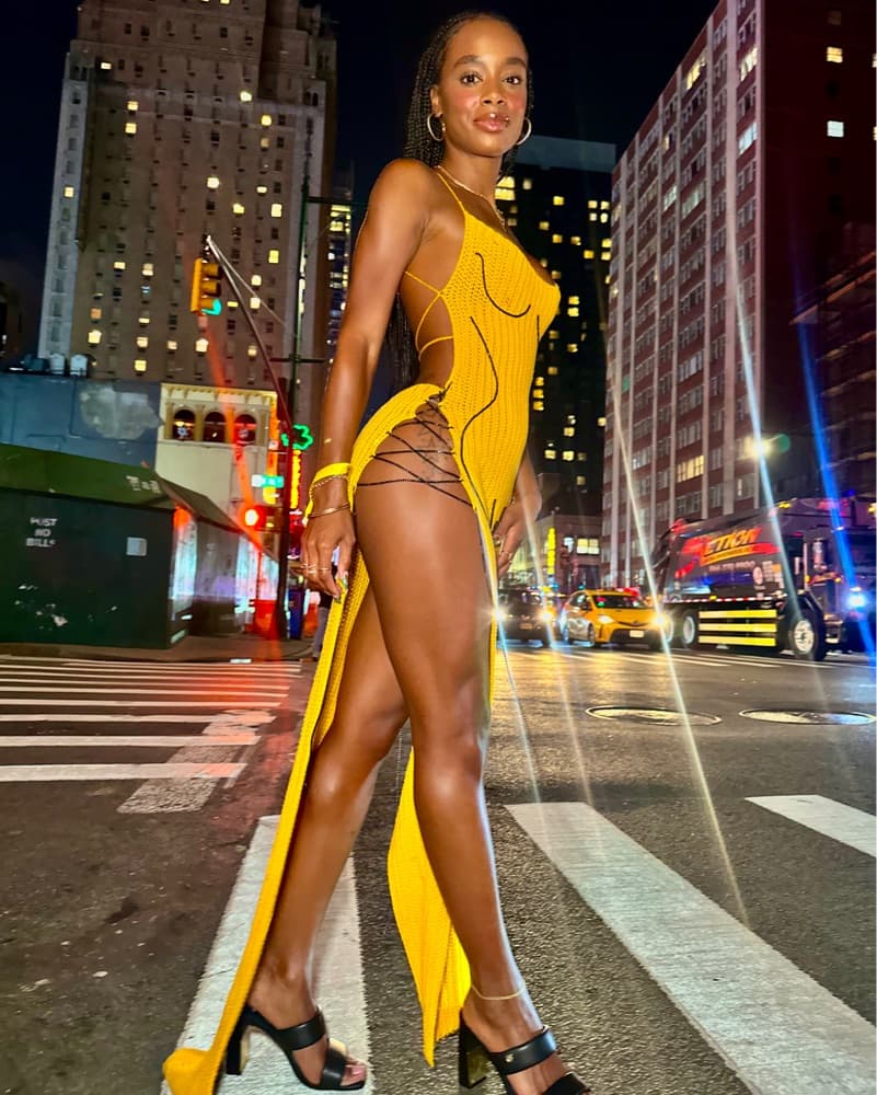 Custom Yellow Crochet Lace-Up Maxi Dress - Image 5