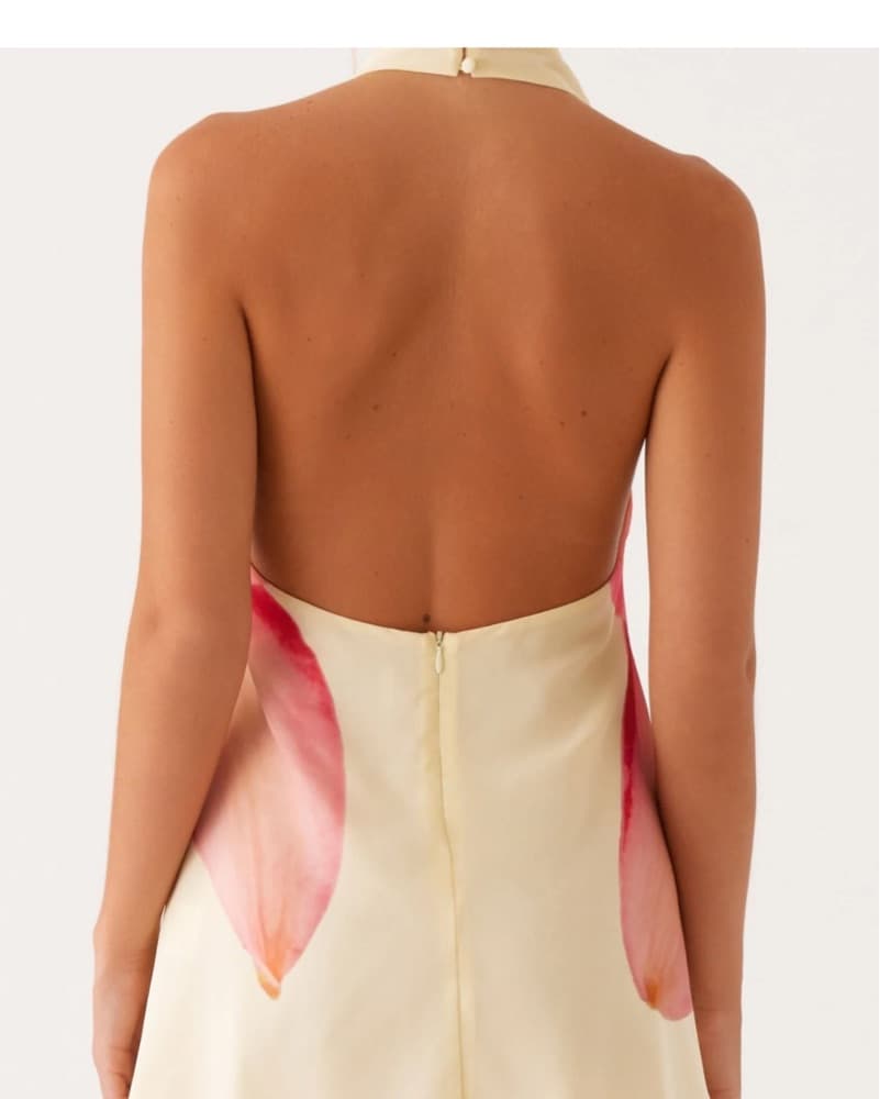 Flower Halter Mini Dress - Image 5