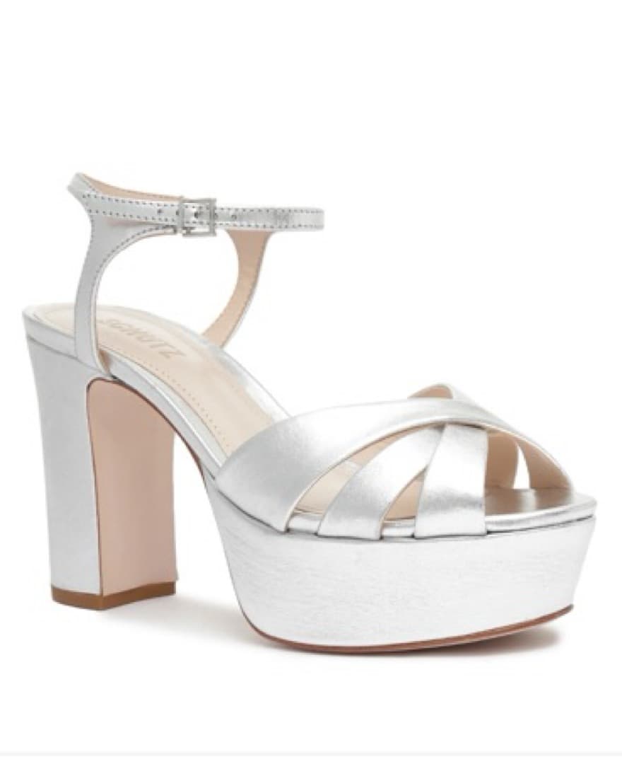 Schutz Silver Platform Heels - Image 2