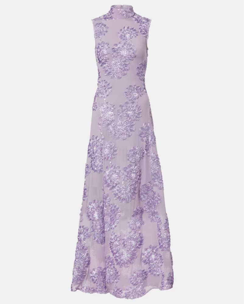 Rotate Floral embroidered mesh maxi dres - Image 1