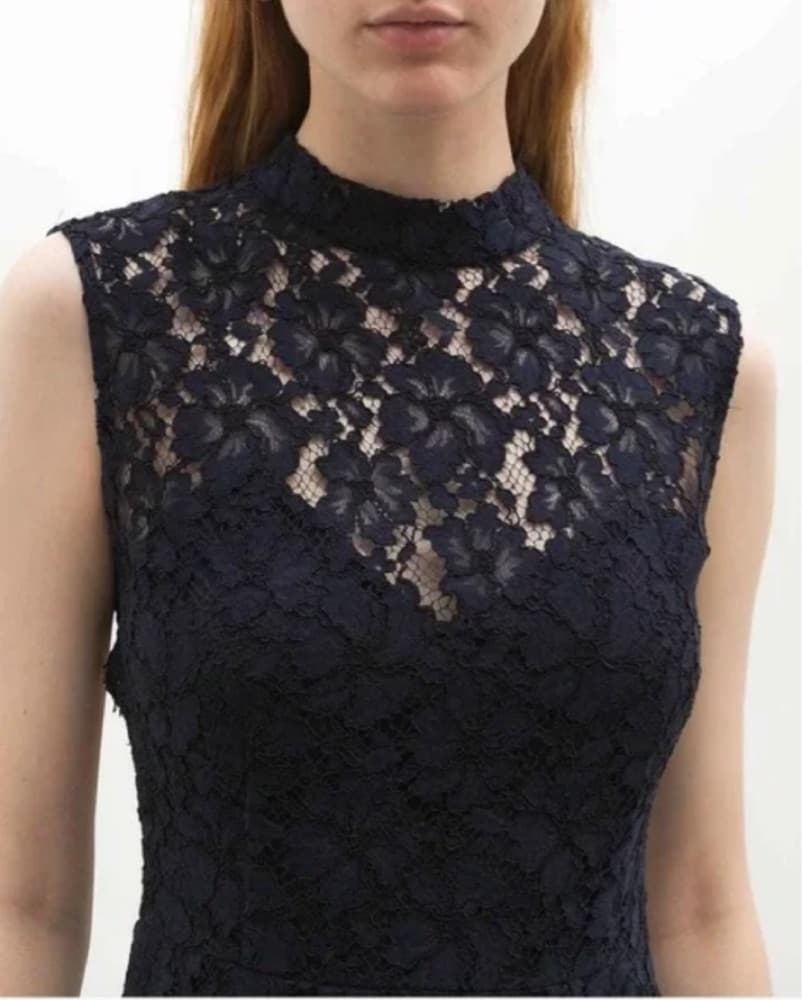 Open Back Black Lace Mini Dress - Image 4