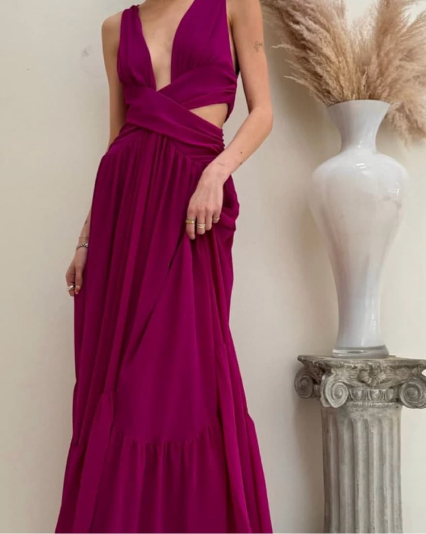 Line and Dot Cut Out Dress - Image 2