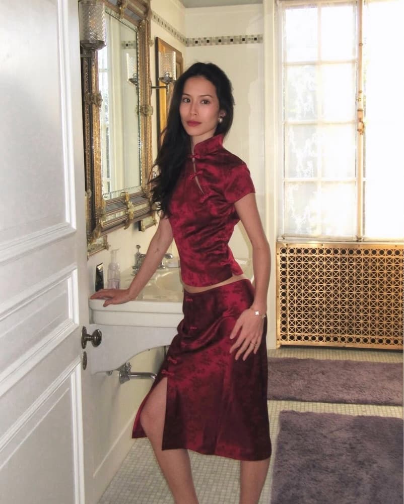Sau Lee Ren Satin Jacquard Skirt - Image 1