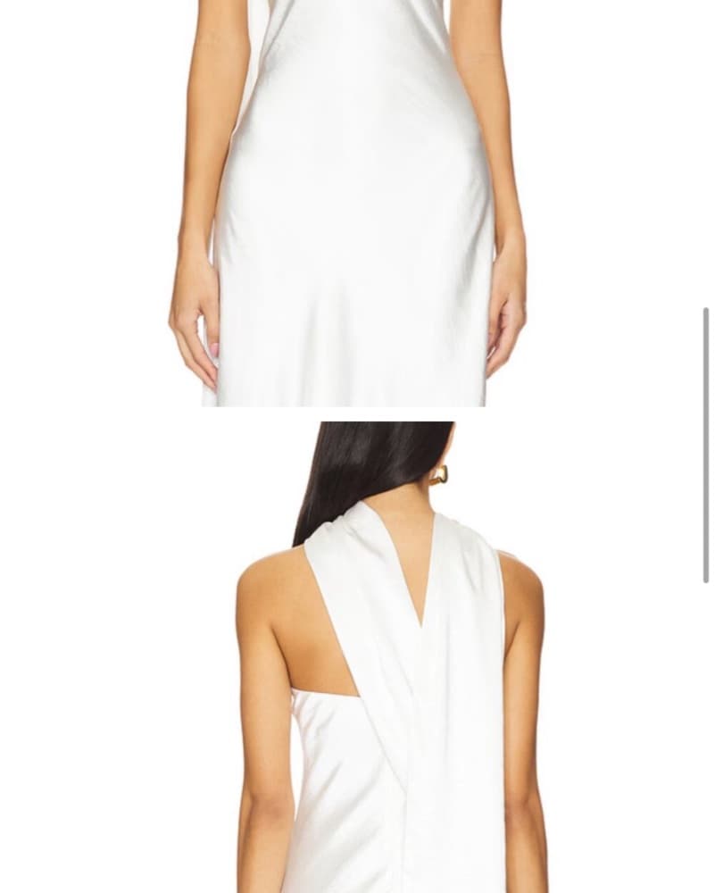 Misha Lilia Satin Maxi Dress in Ivory. - Image 2