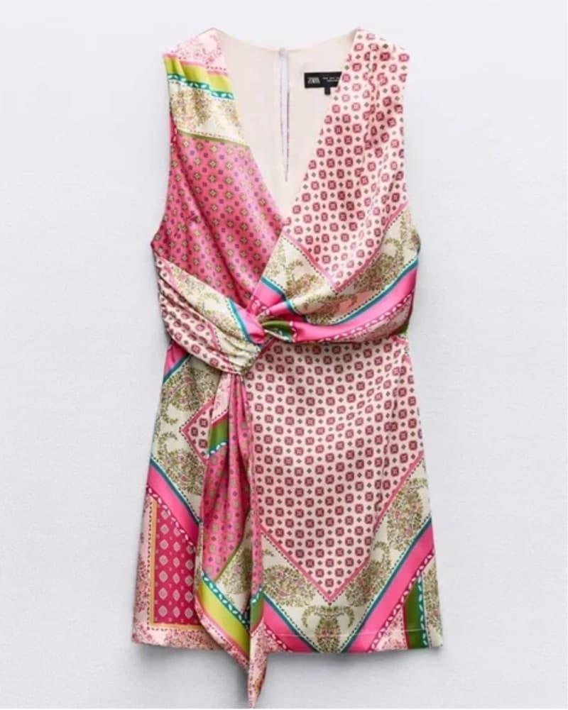 Zara Wrap Patchwork Dress - Image 1