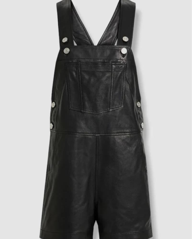 FRAME leather overall shorts one piece - Image 1
