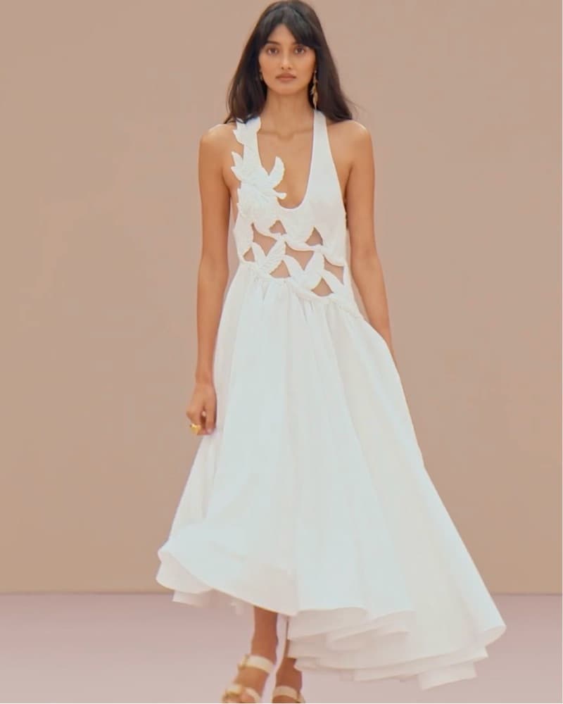 LUNA APPLIQUE MIDI DRESS - Image 1