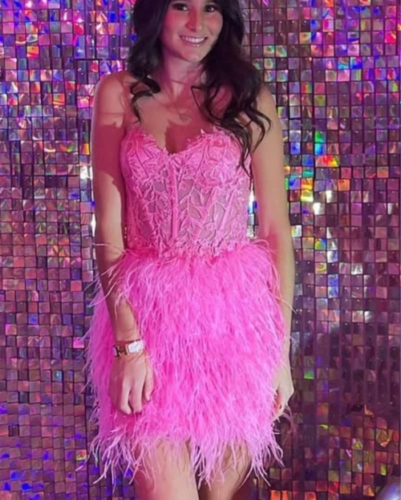Sherri Hill Pink Mini Dress  - Image 3