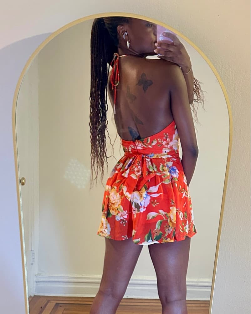 Vibrant Floral Halter Romper - Image 2
