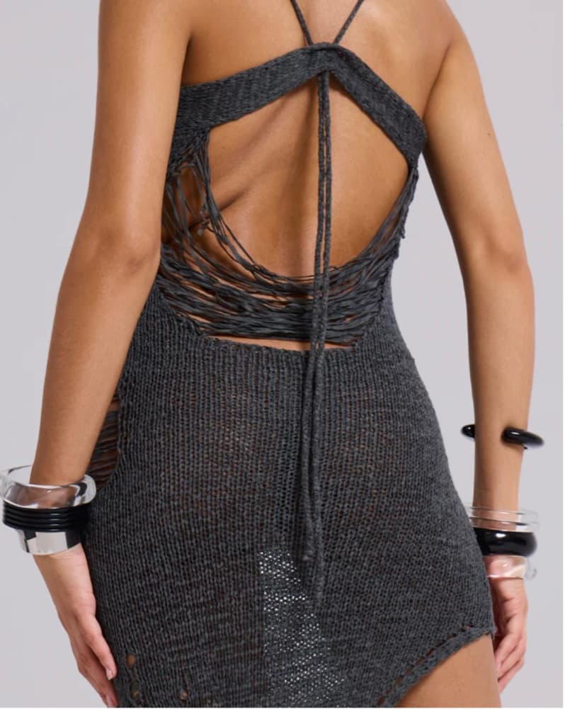 Alluring Distressed Knit Dress - Image 5