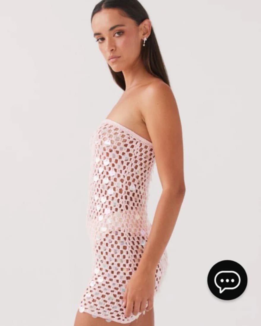 Montana Sequin Crochet Mini Dress - Image 1