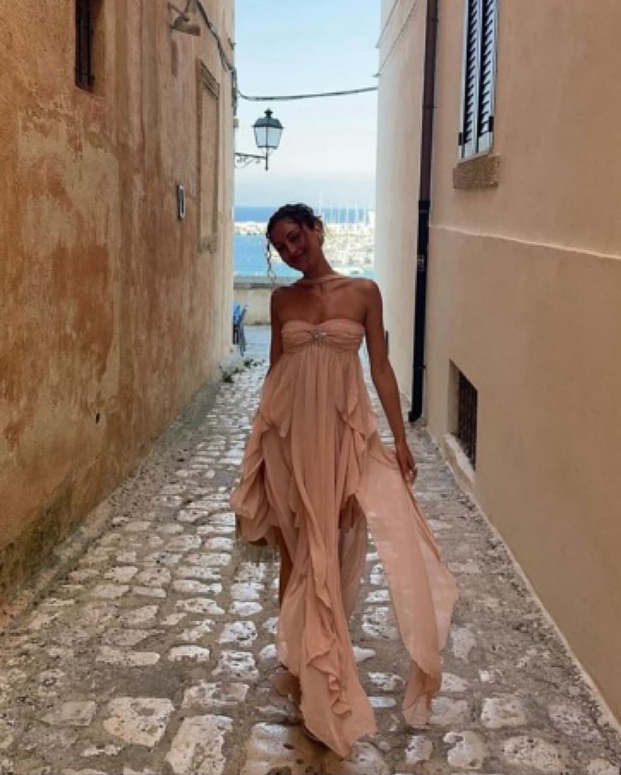 Nana Jacqueline Mariah Dress In Peach - Image 5