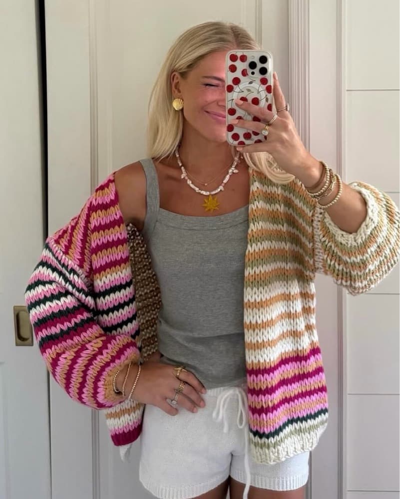 Beautiful Striped Multicolor Cardigan - Image 3