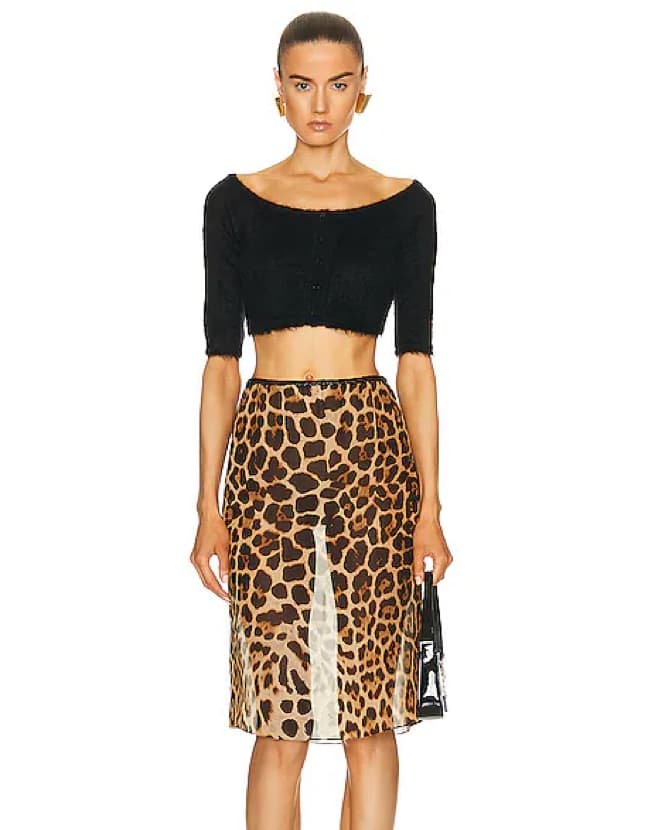 $1,550 Saint Laurent Leopard Midi Skirt - Image 5