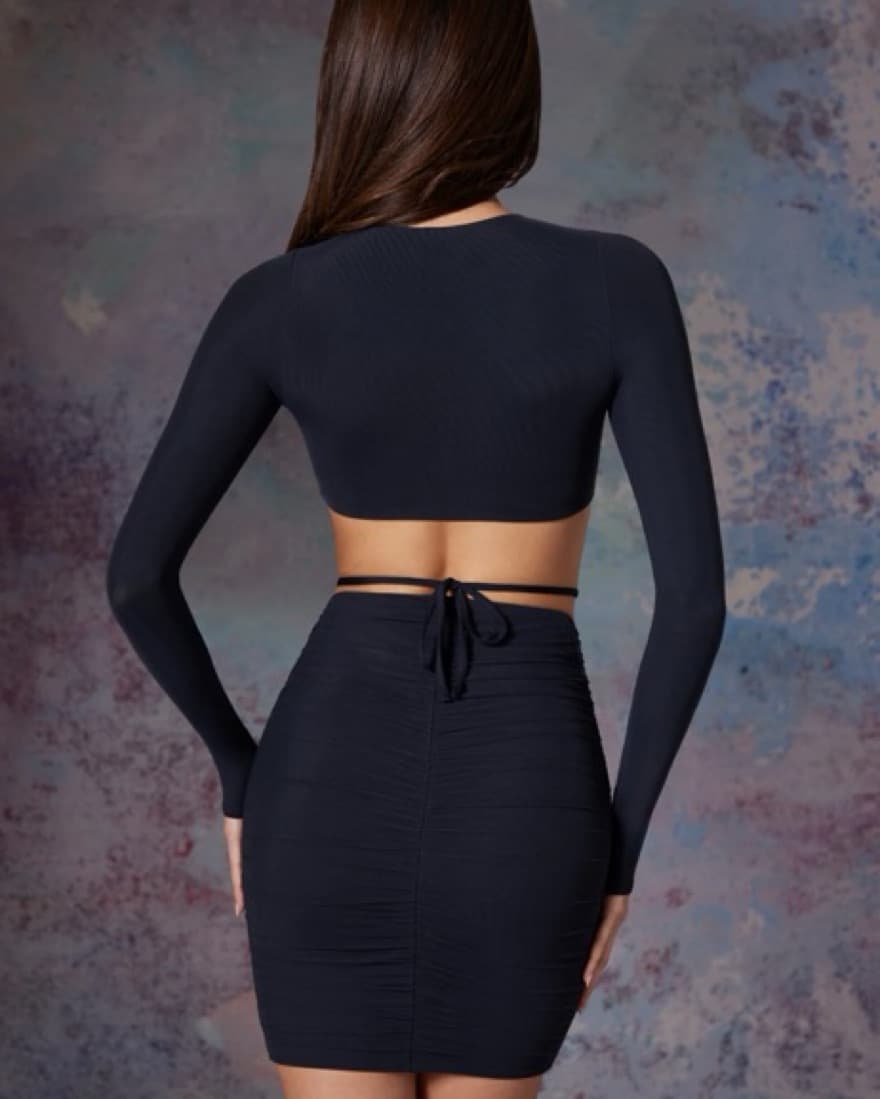 Long Sleeve Cut Out Mini Dress - Image 3
