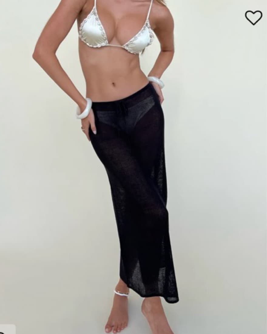 WeWoreWhat Crochet Low Rise Midi Skirt - Image 1