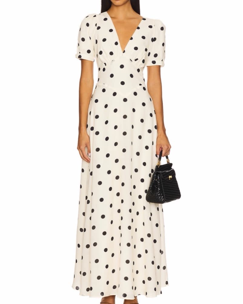 MORE TO COME Cream Polka Dot Maxi Dress - Image 1