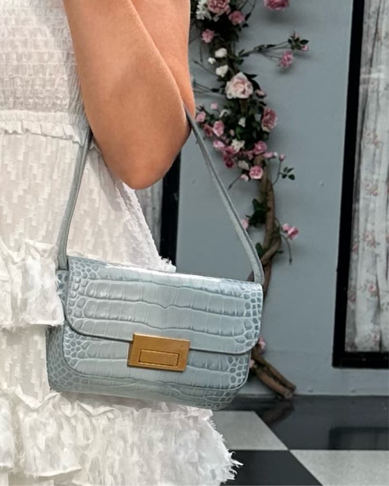 Crocodile Embossed Handbag - Image 1
