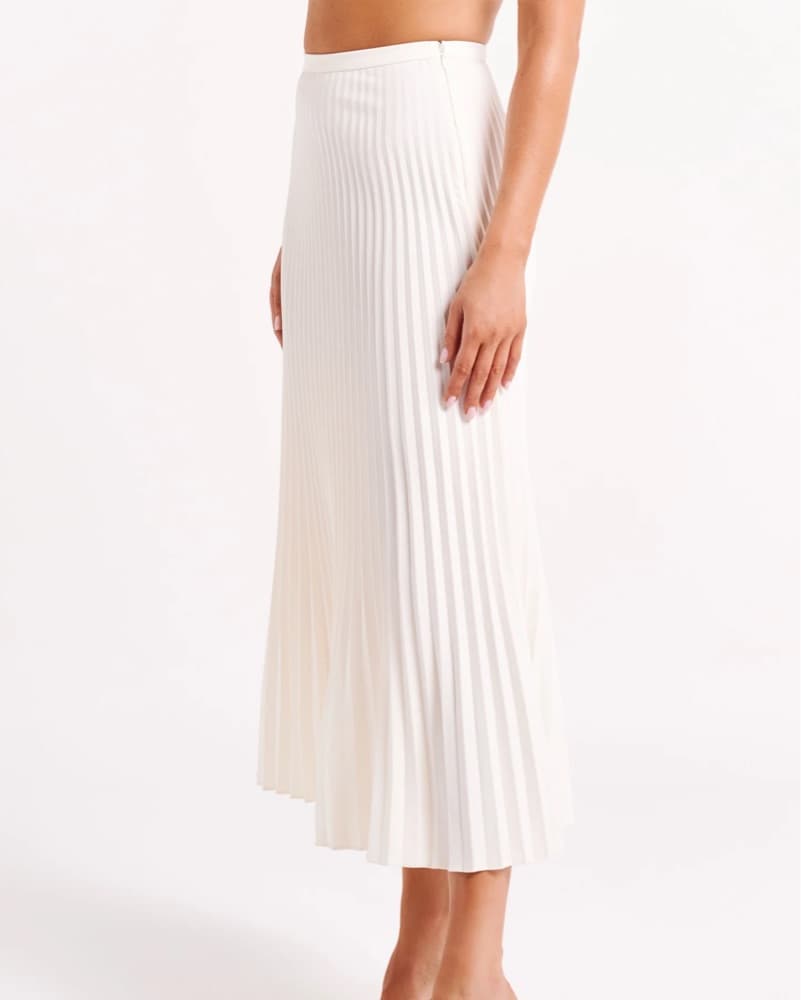 Meshki Twyla Pleated Maxi Skirt Ivory - Image 5