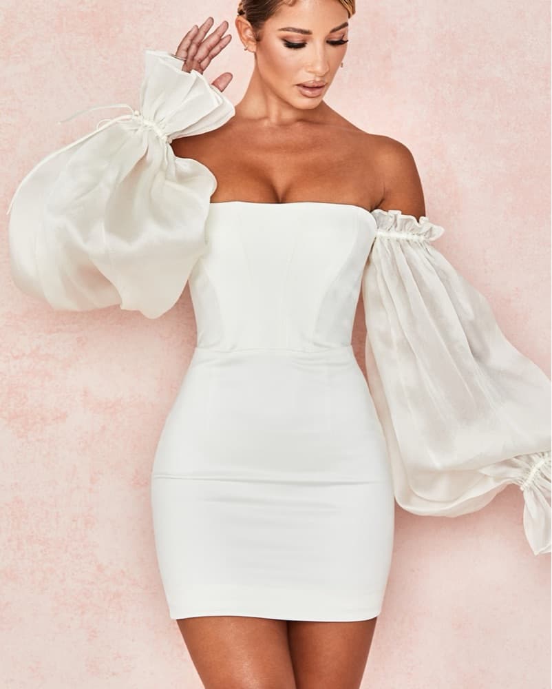 Marisa ivory satin corset dress - Image 2