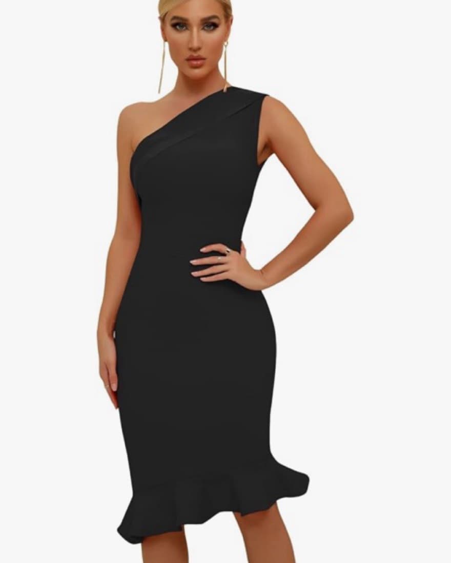 One Shoulder Mermaid Cocktail Dress - Image 3