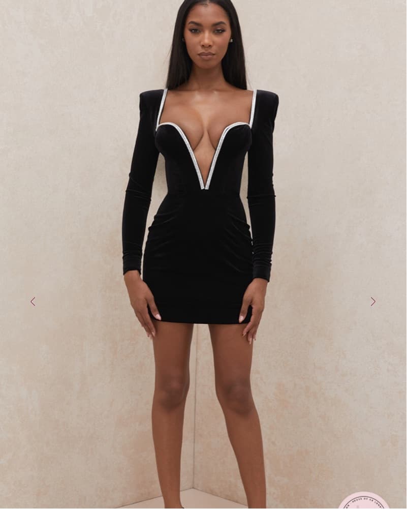 FIOREL Black Velvet Crystal Plunge Mini  - Image 1