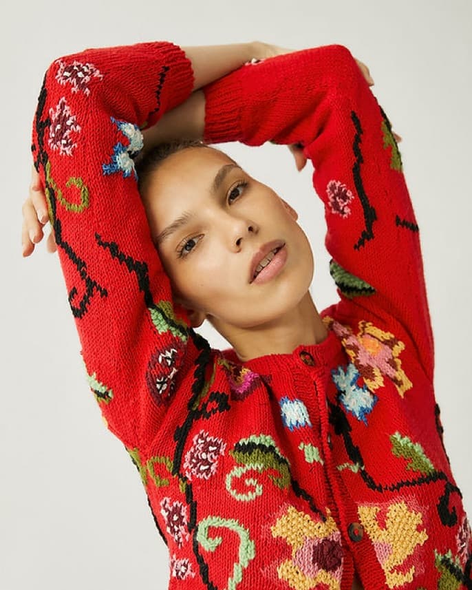 TACH Kamba Hand Knitted Floral Cardigan - Image 4