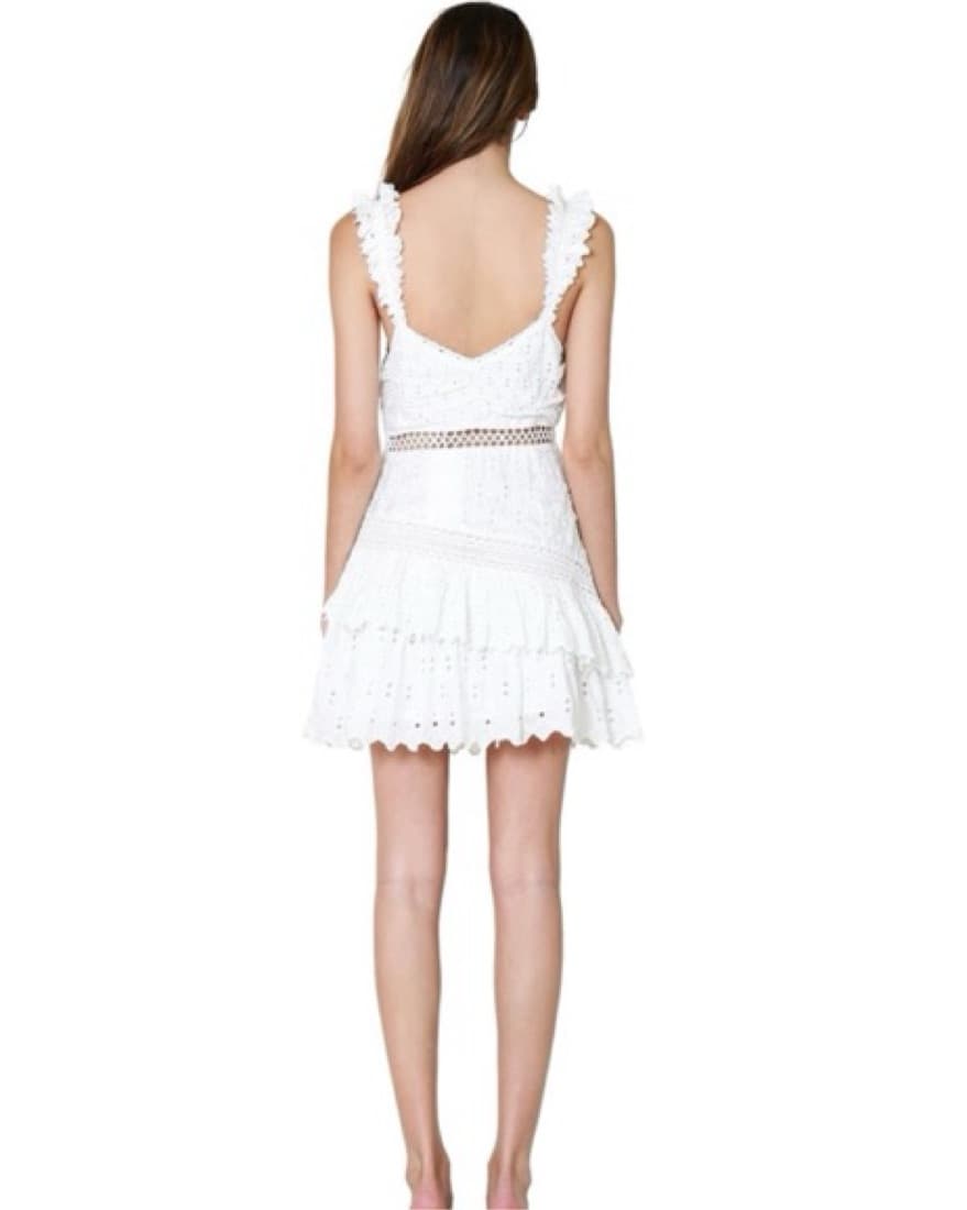 LoveShackFancy Desra Silk Mini Dress - Image 4