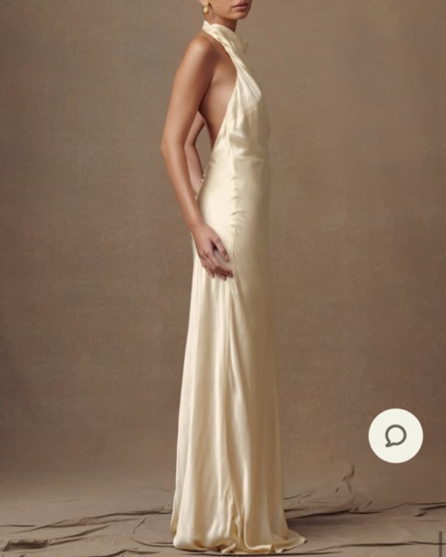 Butter Yellow Satin Cowl Maxi Dress - Image 5