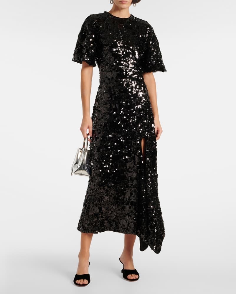Ganni Sequined Velvet Maxi Dress - Image 1
