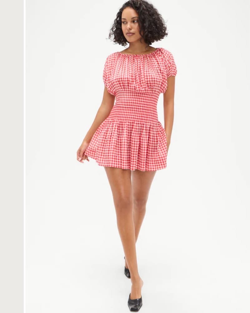 Frankies Bikinis Sadie Gingham Mini Dres - Image 1