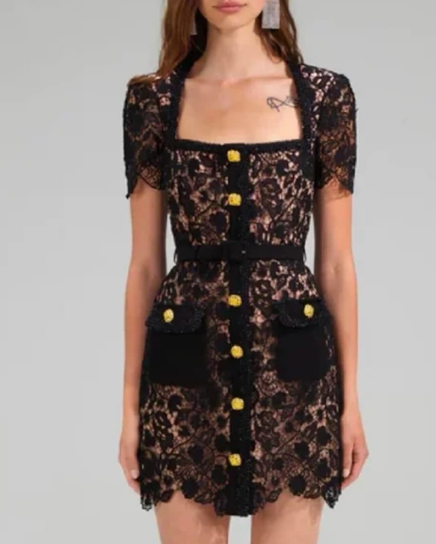 Self Portrait Lace Mini Dress - Image 1