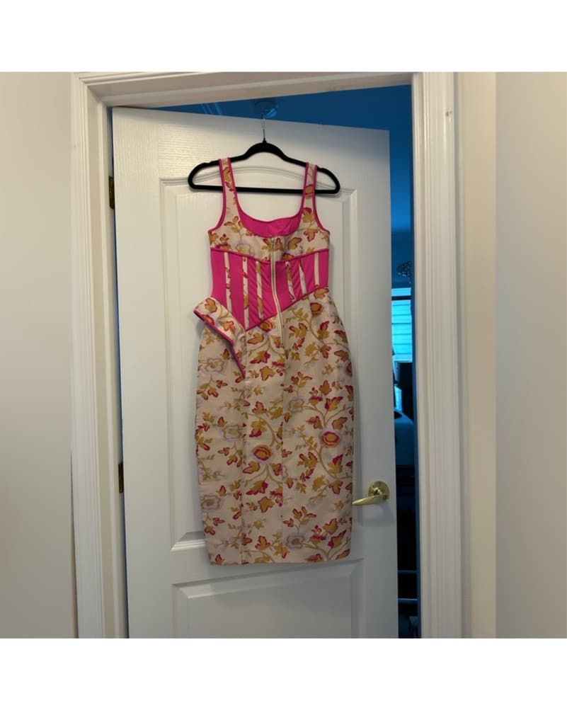 Mew Mews Floral Print Corset Midi Dress - Image 2
