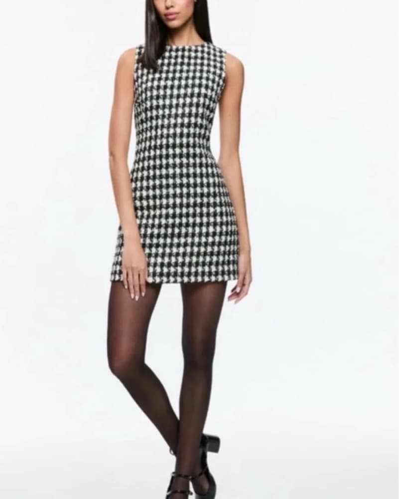 Alice + Olivia Black & White Tweed Dress - Image 2