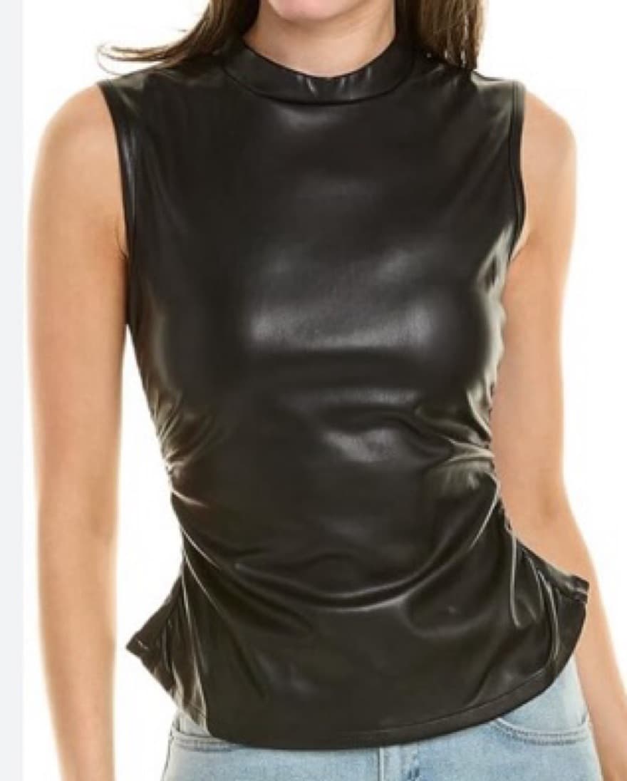 WEWOREWHAT Ruched Turtleneck Top - Image 1