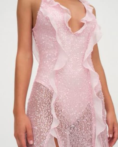 Pink Sequin Siren Dress - Image 2
