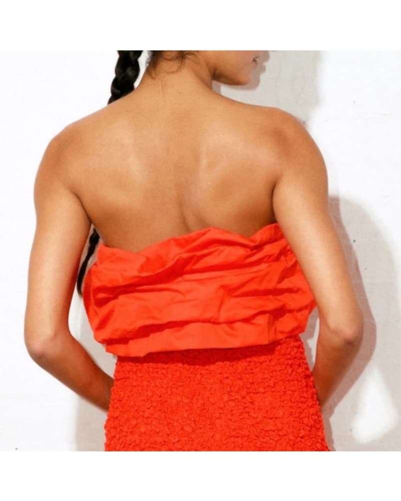 Vibrant Ruffled Bodycon Popcorn Dress - Image 5