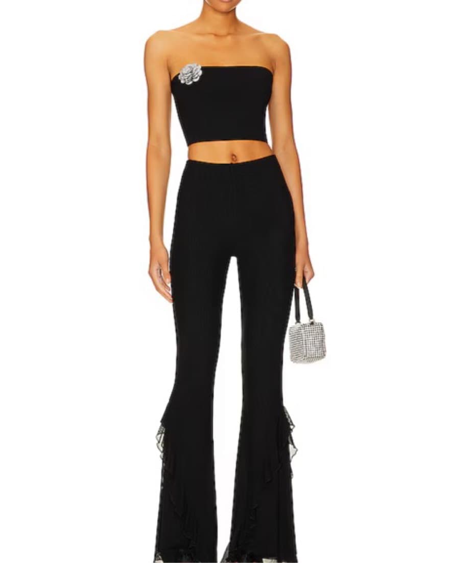 REVOLVE Rose Top & Crystal In Black - Image 1
