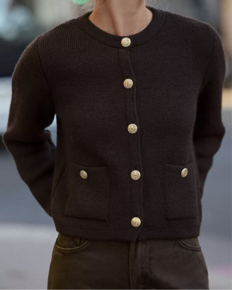 Zara Brown Knit Cardigan - Image 3