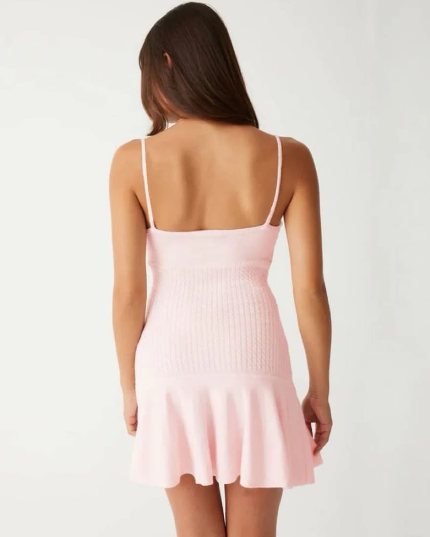 Frankies Pink Cable Knit Mini Dress  - Image 2