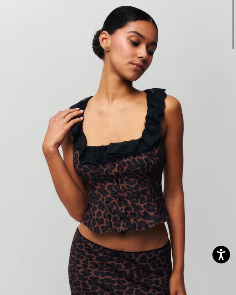 Danielle Guizio Paloma Lace Top Leopard - Image 1