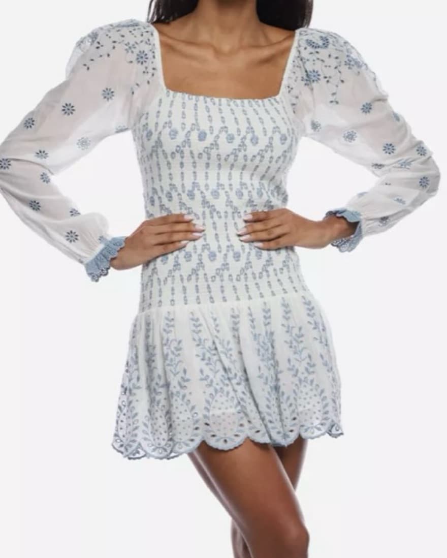 Loveshackfancy Embroidered Mini Dress - Image 1
