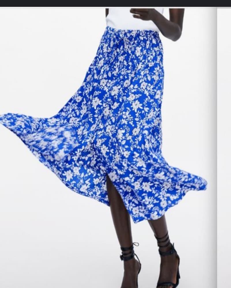 Vibrant Floral Midi Skirt - Image 1