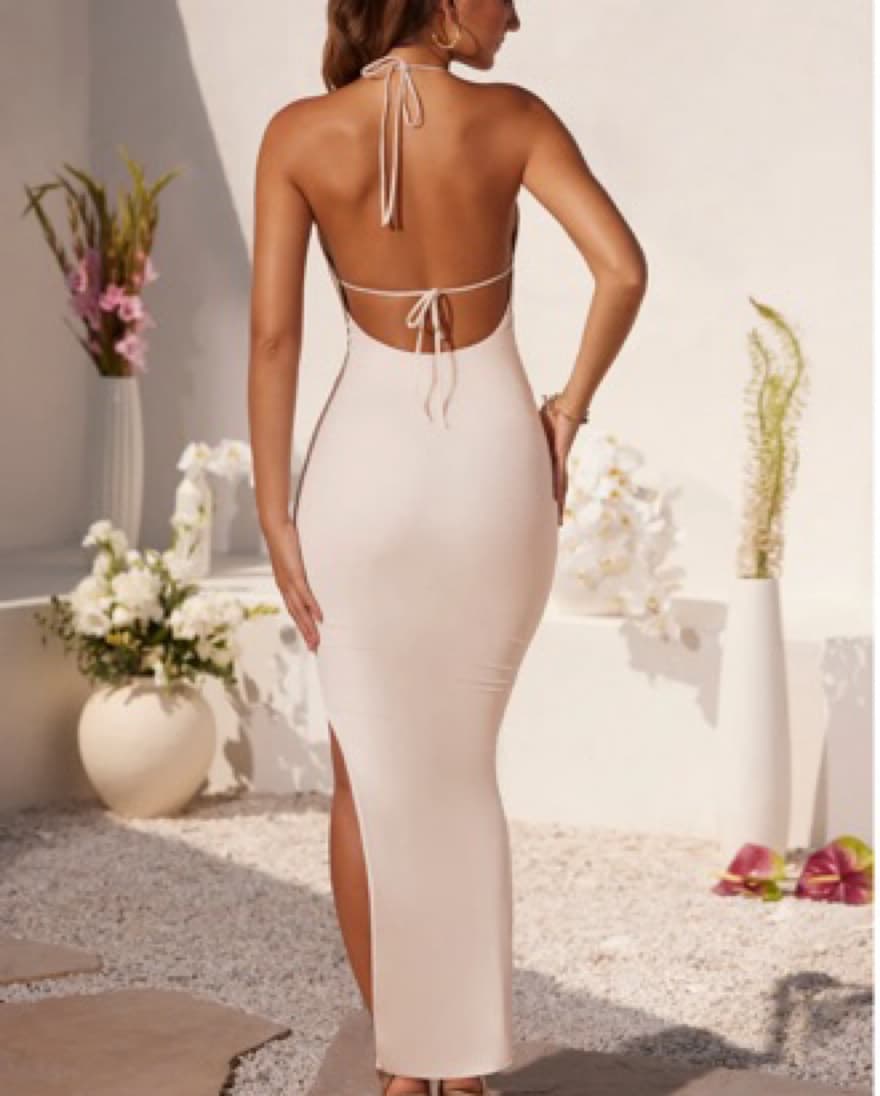 MARIPOSA Plunge Cowl Neck Floor Length D - Image 2