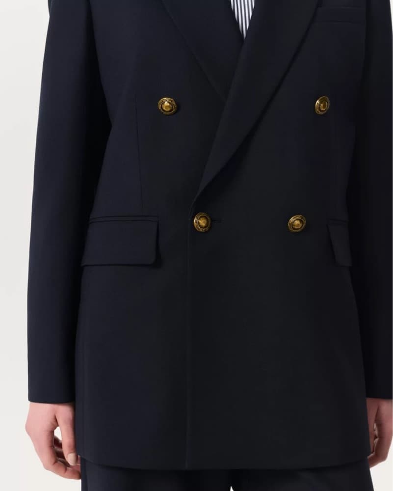 Rag & Bone Navy Double-Breasted Blazer - Image 3