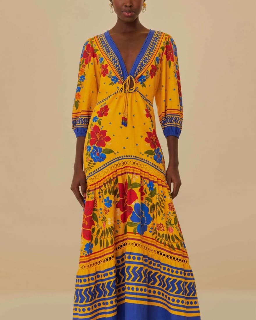 Yellow Farm Rio Floral Maxi Dress - Image 1