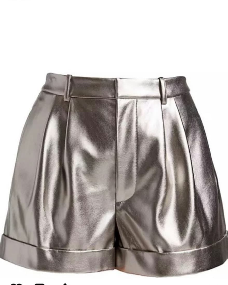 Alice & olivia Metallic Pleated Shorts - Image 1