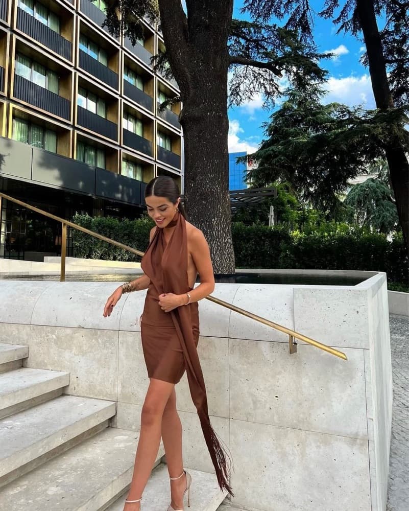 Rat & Boa Serafia Dress in Cocoa - Image 3