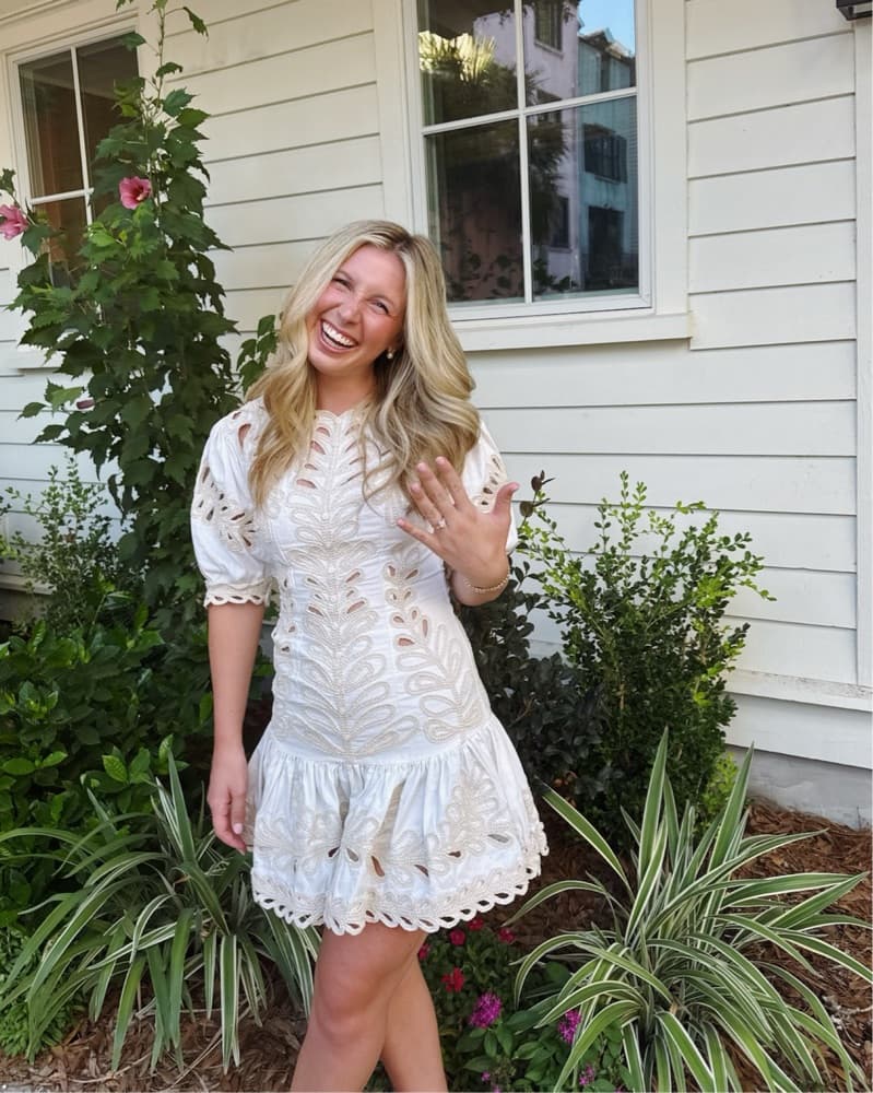 Maje Ivory Short Embroidered Dress - Image 3